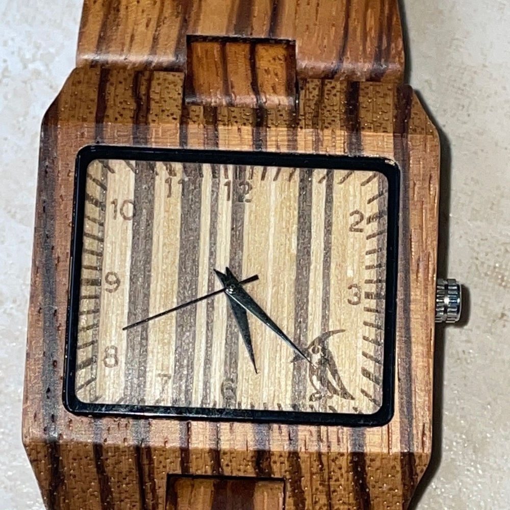 Wood watch men battery